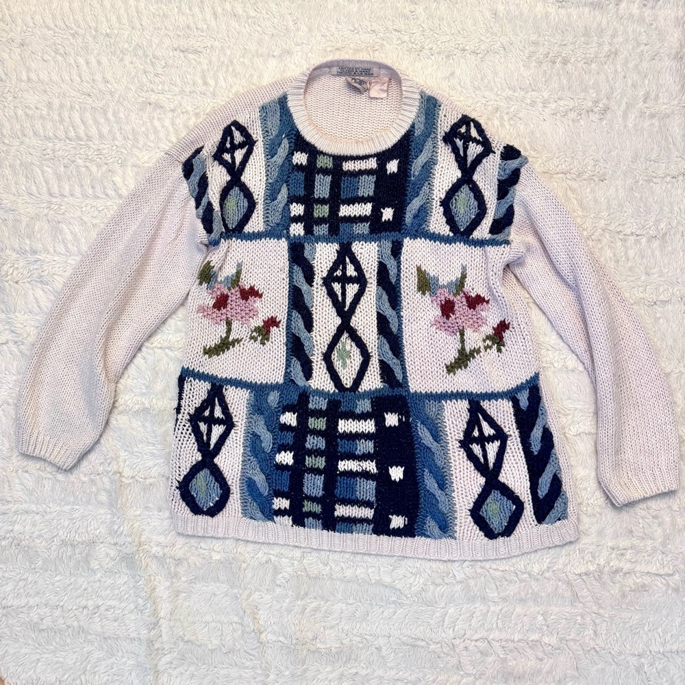 Vintage Hand-Knitted Cottagecore Sweater | Huntington Ridge grannycore